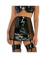 Doppelter Rock Falda Mini Negro