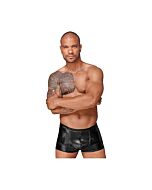 Wetlook Shorts mit PVC-Falten - schwarz