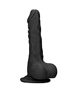 Realistischer Dildo mit Kugeln - 25 cm - schwarz