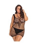 Absolutistische Spitze und Net Vestido de Red - Negro