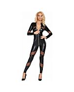 Chancay Mesh und Wetlook Catsuit - schwarz