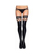 Caracas Satin Schnürsenkel Wetlook Strumpfgürtel schwarz