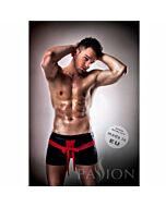 Passion 001 komplet Leder rot / schwarz s / m