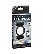Fantasie c-Ring Doppel-Ring s magic schwarz Silikon-Vibrator