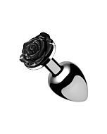 Black Rose Butt Plug - klein - schwarz