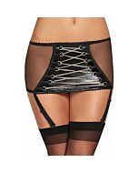 Coro Goldkette Wetlook Strumpfgürtel - schwarz