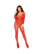Leg Avenue Vine Lace und Net Bodystocking rot