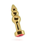 Reiche anal Stopper 10 cm mit rotem Gold Saphir