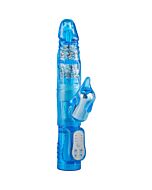 Vibrator mit Klitorisstimulator blau
