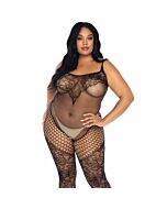 Leg Avenue Spitze und Net Tank Bodystocking plus Größe