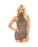 Leg Avenue Kleid hohes Kleid schwarz / silber eine Größe