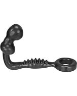 Ripple Asslock Ring mit Stecker - schwarz