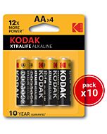 Kodak xtralife alkalisch aaa - 10 Packungen de 4uds