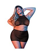 Sexytime-Set Bluse und Minirock - schwarz