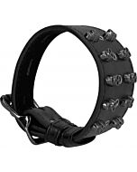 Autsch! Schädel und Knochen. Armband mit Spikes schwarz mod ii
