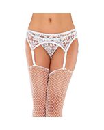 Leg Avenue Spitzen Strumpfband mit Tanga weißen Anzug