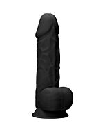 Silikondildo mit Kugeln - 21,6 cm - schwarz