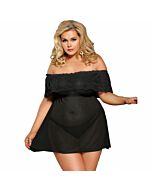 Subblime Queen plus kurzes Kleid + Tanga schwarz