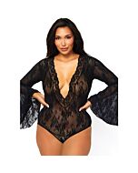 Leg Avenue Glockenärmel Bodysuit plus Größe