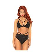 Lurex opaker BH und Po schwarz