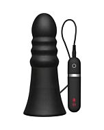 Butt Plug vibriert 8 Zoll schwarz geriffelt