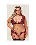 Baci sexy Spitzen-BH und Tanga-Set - rot