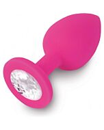 Stecker fuchsia Silikon anal Schmuck / Diamant