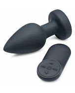 Silikon vibrierender Anal Plug-Medium-Schwarz