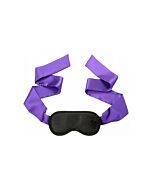 Schwarze Seide stieg Bondage Maske