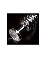 analplug gerippt Silberschmuck / Diamant