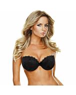 Divabra trägerloser rückenfreier schwarzer Spitzen-BH a