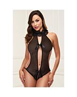 Teddy mit V-Ausschnitt - schwarz