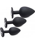 Schmutzige Worte Silikon Anal Plug Set - schwarz