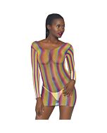 Rotes Minikleid mit langen Ärmeln - Regenbogen