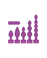 Silikon USB-wiederaufladbares Anal-Set lila