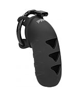 Modell 08 - Keuschheit - 4,2 Zoll - Silikonhahnkäfig - schwarz