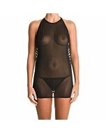 Schwarzes Taipei Minikleid