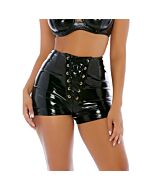 Slick Krawatten Vinyl Shorts Negro