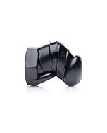 Schwarzer Keuschheitskäfig mit Noppen