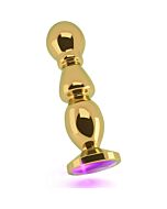 Rich-Gold mit lila Saphir 12cm anal Stopper