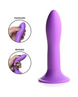 Pressbarer schlanker Silikondildo - lila