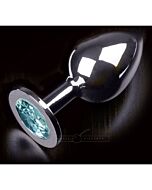 Stecker anal Schmuck große Silber / türkis