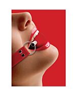 Ouch Ballknebel mit rotem Ledergürtel