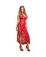 Leg Avenue langes Kleid mit Seiten Interlacing und String roten Anzug