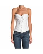 Weißes Korsett mit Blumendruck und Schleife