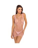 Absolutistische Spitze und Net Vestido de Red - Rosa