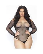 Leg Avenue kristallisierte Fischnetz Bodystocking 1x-2x