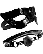 Fetisch Fantasie limitierte Auflage Ledermaske und Knebel