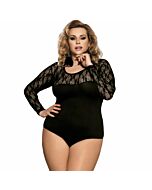 Subblime Queen plus langärmeliger schwarzer Teddy