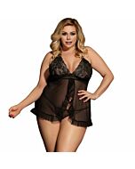 Subblime Queen plus offenes Babydoll schwarz